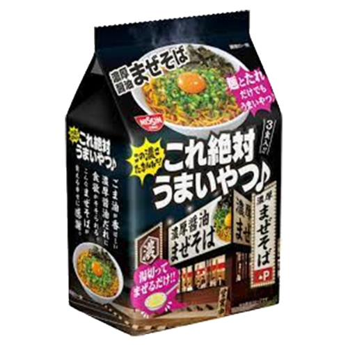 Tải hình ảnh vào trình xem Thư viện, Nissin Delicious Mazesoba - Thick Soy Sauce-日清絕對好吃系列混合蕎麥麵-濃醬油-3_106g-INN704