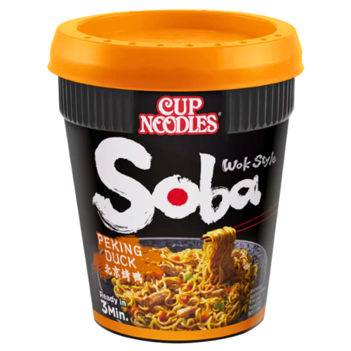 โหลดรูปภาพเข้าสู่ตัวดูแกลเลอรี, Nissin Soba Fried Cup Noodles - Peking Duck-日清北京烤鴨蕎麥杯麵-87g-INN256