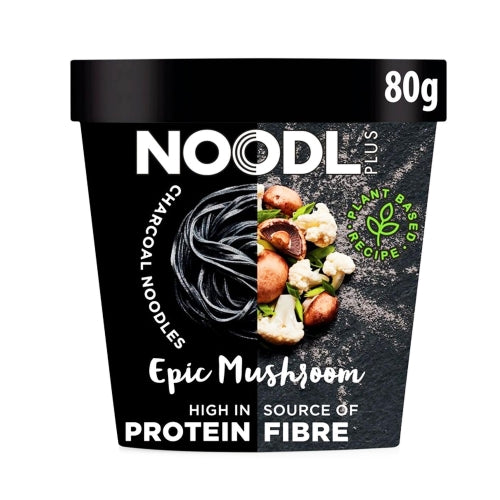 Load image into Gallery viewer, Noodl Plus Charcoal Noodles with Epic Mushrooms-麵+蘑菇味竹炭杯麥麵-80g-INNP103