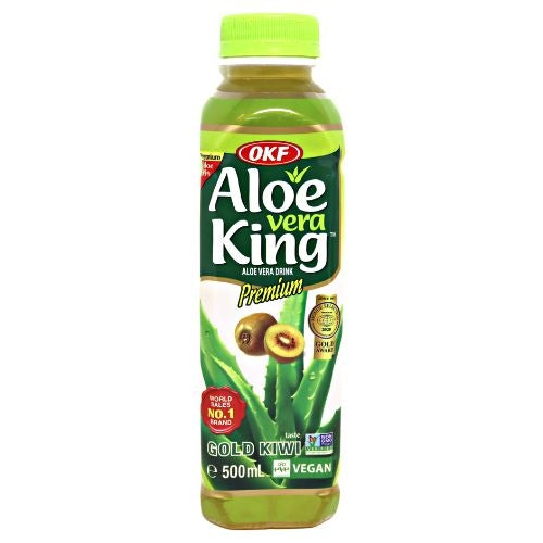 Load image into Gallery viewer, OKF Aloe Vera Drink - Gold Kiwi-蘆薈王庫拉索蘆薈汁-奇異果味含果粒-500ml-DRIOKF120