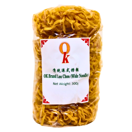 갤러리 뷰어에 이미지 로드, OK Brand Loo Choo (Broad Noodle)-傳統撈粗(香港風味)-300g-DNOOOK102