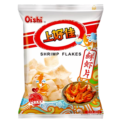 ギャラリービューアに画像を読み込む、Oishi Shrimp Flakes-上好佳鮮蝦片-40g-SNACOS202