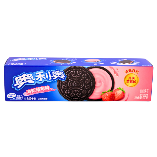 갤러리 뷰어에 이미지 로드, Oreo Cookies - Strawberry-奧利奧草莓味夾心餅乾-97g-BISOO116