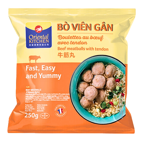 갤러리 뷰어에 이미지 로드, Oriental Kitchen Beef Tendon Meatballs-萬興牛筋丸-250g-FBALLOK103