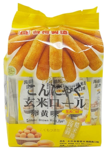 Load image into Gallery viewer, Pei Tien Konjac Brown Rice Roll - Egg Yolk-北田蒟蒻糙米捲-卵黃味(蛋黃)-160g-SNACPT201