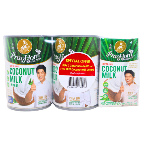 Load image into Gallery viewer, Prao Hom Coconut Milk (2*400ml free 250ml)-泰國椰奶-2_400_250m-COC221