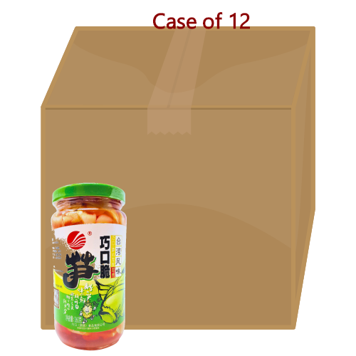 Load image into Gallery viewer, QiaoKou Crisp Bamboo Shoots in Chilli Oil (Jar)-巧口脆筍-360g-BAM524-12