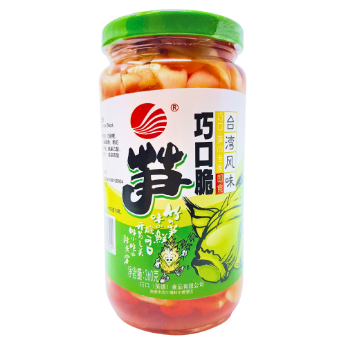 Load image into Gallery viewer, QiaoKou Crisp Bamboo Shoots in Chilli Oil (Jar)-巧口脆筍-360g-BAM524