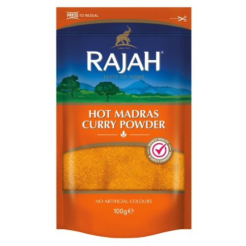 ギャラリービューアに画像を読み込む、Rajah Hot Madras Curry Powder-馬德士咖喱粉 - 辣味-100g-SPIR130