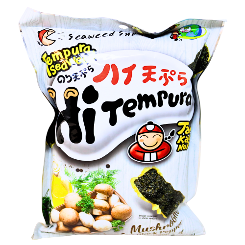 Load image into Gallery viewer, Tao Kae Noi Hi-Tempura Seaweed - Mushroom & Black Pepper-小老板天婦羅紫菜 - 蘑菇黑椒味-40g-SNACTKN117
