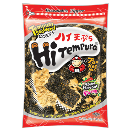 ギャラリービューアに画像を読み込む、Tao Kae Noi Hi-Tempura Seaweed - Spicy-小老板天婦羅紫菜 - 辣味-40g-SNACTKN105
