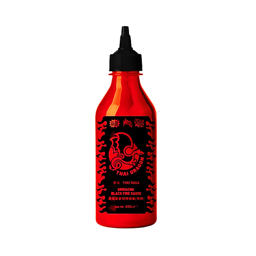 ギャラリービューアに画像を読み込む、Thai Dragon Sriracha Black Fire Sauce-泰龍是拉差香甜辣椒醬(特辣)-455ml-CHITD105