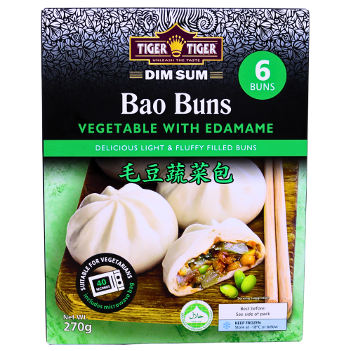 Load image into Gallery viewer, Tiger Tiger Vegetables Bao Buns with Edamame-雙虎牌毛豆蔬菜包-6_45g-DIMTT103