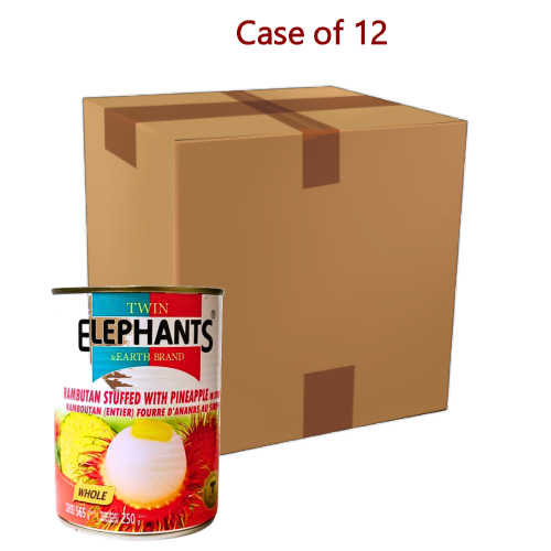 Load image into Gallery viewer, Twin Elephants Rambutan Stuffed with Pineapple in Syrup-糖水龍鳳果-565g-TFRU304-12