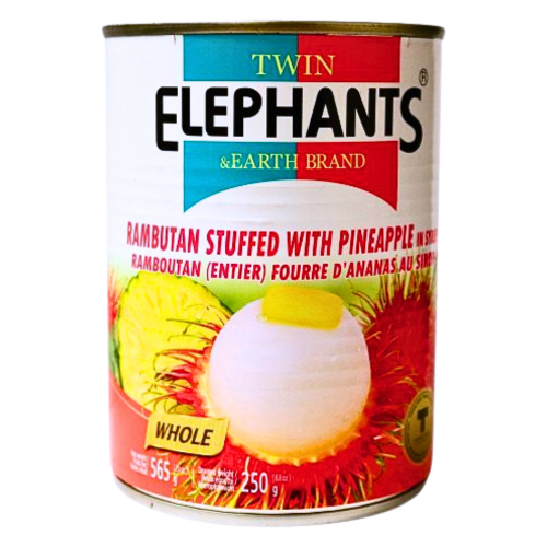 Load image into Gallery viewer, Twin Elephants Rambutan Stuffed with Pineapple in Syrup-糖水龍鳳果-565g-TFRU304