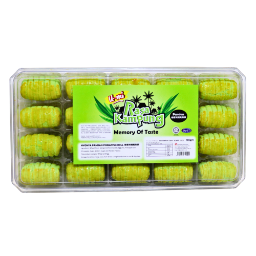 Load image into Gallery viewer, U-MI Nyonya Pandan Pineapple Roll-娘惹班蘭金條酥-鳳梨酥-400g-BISUMI101