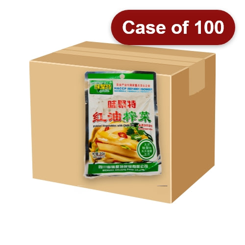 Load image into Gallery viewer, WJT Pickled Vegetables with Chilli Oil-味聚特特級紅油榨菜-80g-PRE639-100