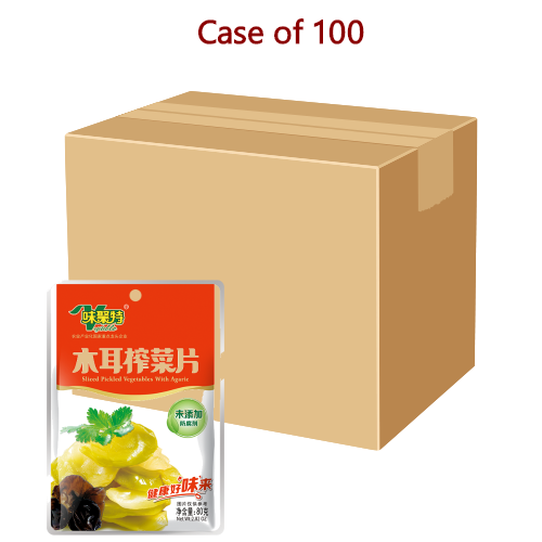Load image into Gallery viewer, WJT Sliced Pickled Vegetables & Black Fungus-味聚特特級木耳榨菜-80g-PRE632-100