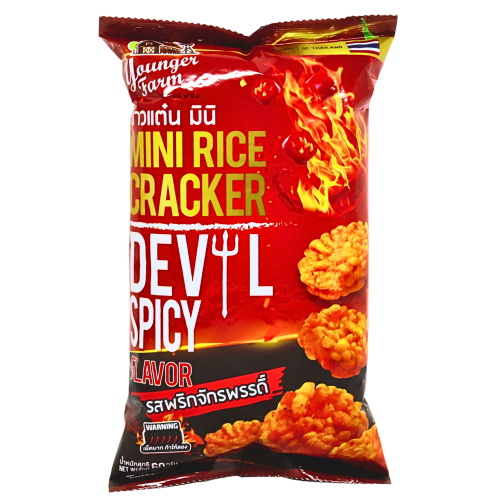 Load image into Gallery viewer, Younger Farm Mini Rice Cracker - Devil Spicy-泰青農場迷你米餅-魔鬼辣味-60g-SNACYF104