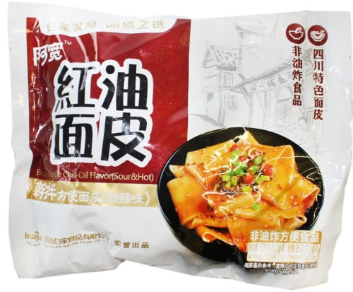 Bai Jia Chilli Oil Broad Noodle - Sour and Hot-白家阿寬紅油面皮-酸辣味-INBJ116