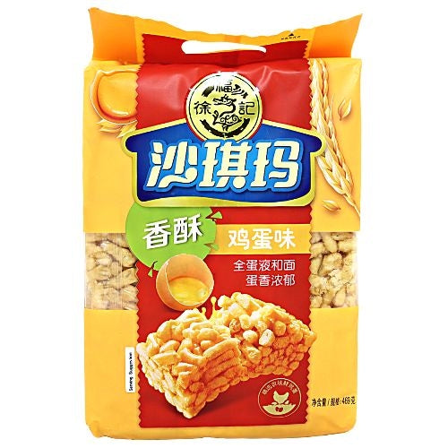 Hsu Fu Chi Egg Crisp Sachima-徐福記香酥全蛋味沙琪瑪-SNACHFC108