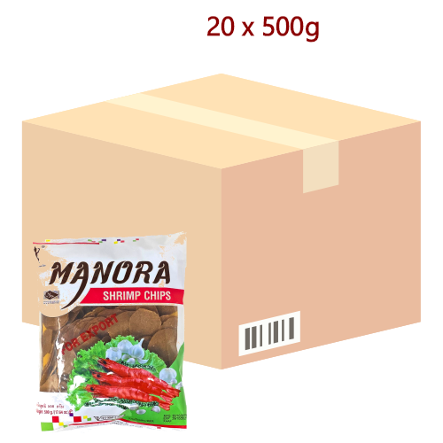 Manora Thai Prawn Crackers - 20 x 500g-泰國馬努拉蝦片-PRA401