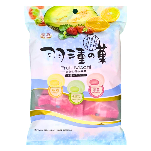 Royal Family Fruit Mochi (Strawberry, Orange, Melon) 120g-皇族羽三重の菓麻糬(草莓,柳橙,哈密瓜)-SNACRF104