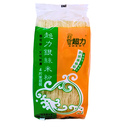 Chewy Rice Vermicelli - 4 Piece Multi Pack-超力銀絲米粉(4片家庭裝)-原味-INCW102