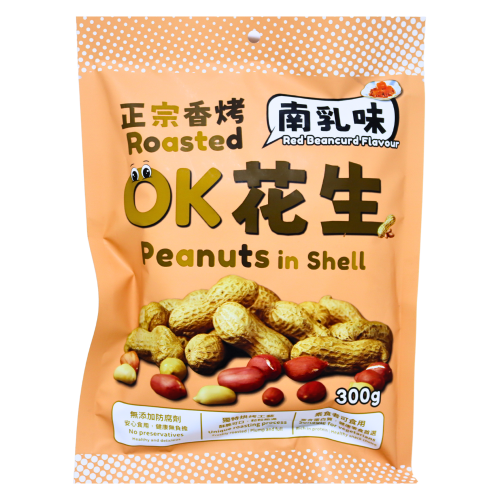 OK Roasted Peanuts in Shell Red Beancurd Flavour-OK正宗香烤花生 南乳味-PNUT340