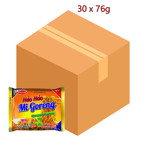Acecook Hao Hao Noodles - Shrimp & Onion - 30 x 76g-越南蝦蔥味麵-INAC104
