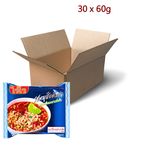 Wai Wai Noodle - Minced Pork Tom Yum - 30 x 60g-威威酸辣豬肉味湯麵-INWW101