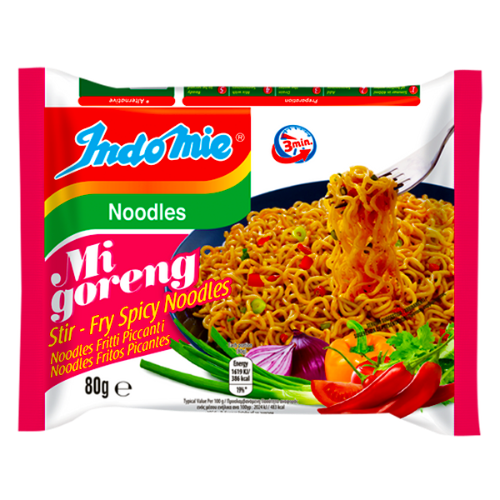 Indomie Noodles - Mi Goreng Spicy (Pedas) - 40 x 80g-印尼營多撈麵 - 辣味-40