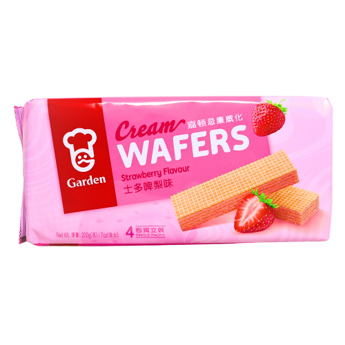 Garden Cream Wafers - Strawberry-嘉頓忌廉威化 - 士多啤梨味-BISG201