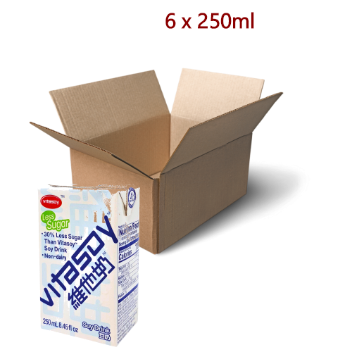 Vitasoy Less Sugar Soy Drink - 6 x 250ml-維他低糖豆奶-DRIV108