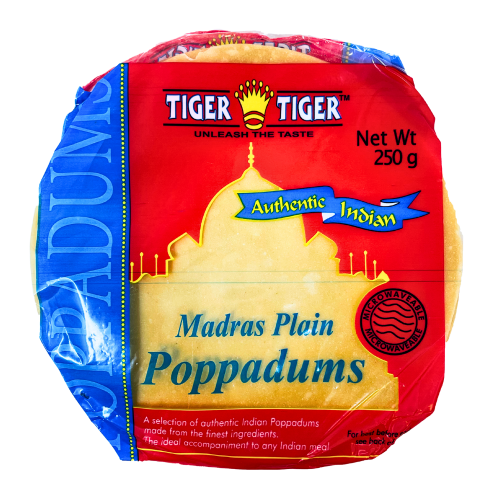 Tiger Tiger Madras Pappadoms (Plain)-雙虎牌叉餅-PRA505