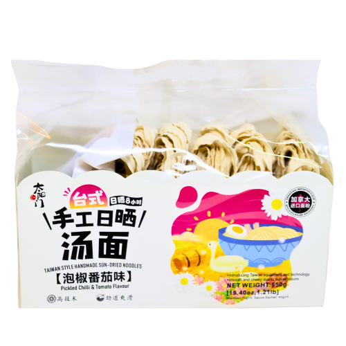 TYM Sun Dried Noodles Pickled Chilli with Tomato Flavour-太陽門台式手工干拌面泡椒蕃茄味-INTYM103