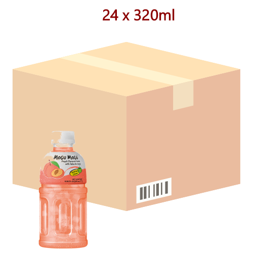 Mogu Mogu Peach Drink with Nata De Coco - 24 x 320ml-椰果蜜桃味飲料-DRIMM116