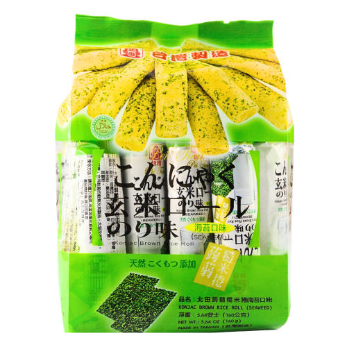 Pei Tien Konjac Brown Rice Roll - Seaweed-北田蒟蒻糙米捲-海苔味-SNACPT202