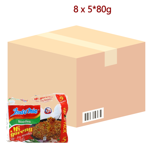 Indomie Noodles - Mi Goreng (Multipack) - 8 x 5*80g-印尼營多撈麵 - 原味-ININ151