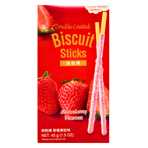 YY Double Coated Biscuit Sticks - Strawberry-美味時刻果粒棒-草莓味-BISYY106