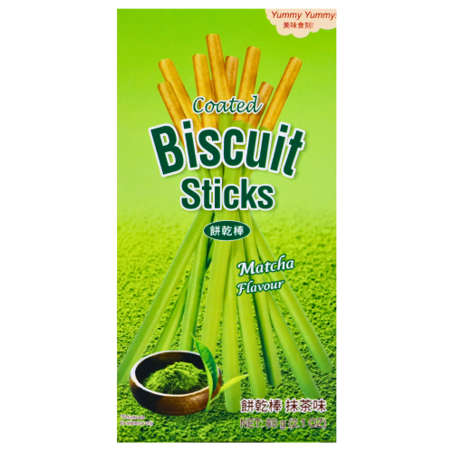 Yummy Yummy Coated Biscuit Sticks - Matcha-美味時刻塗層棒-抹茶味-BISYY104