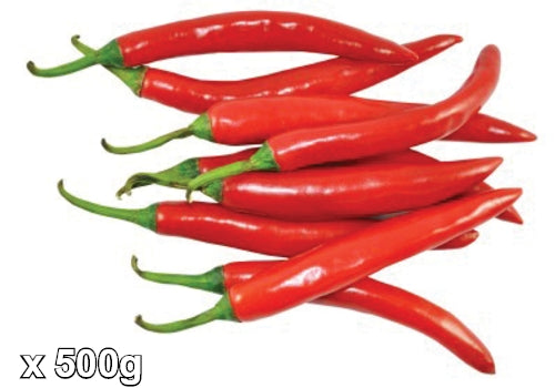 Small Thai Red Chilli-新鮮泰國紅指天椒-500