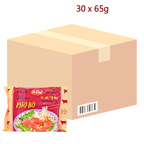 A-One Rice Noodles - Pho Bo (Beef) - 30 x 65g-牛肉河粉-INAO103