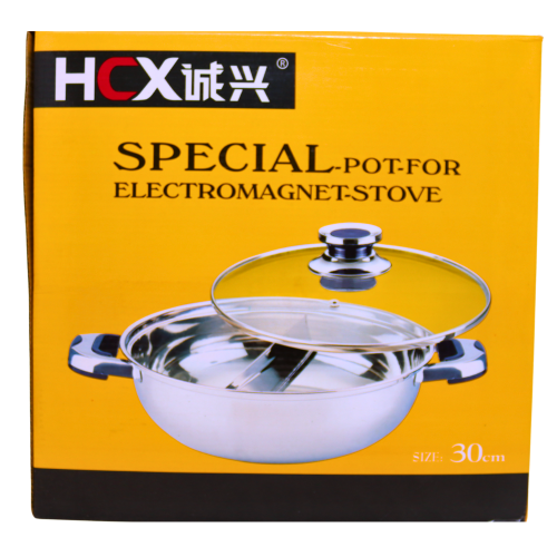 HCX 28cm Divided Steamboat Pot-誠興火鍋鴛鴦煲 - 28cm-KITEQ510