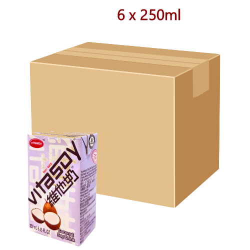 Vitasoy Coconut Soy Drink - 6 x 250ml-維他椰子汁豆奶-DRIV115