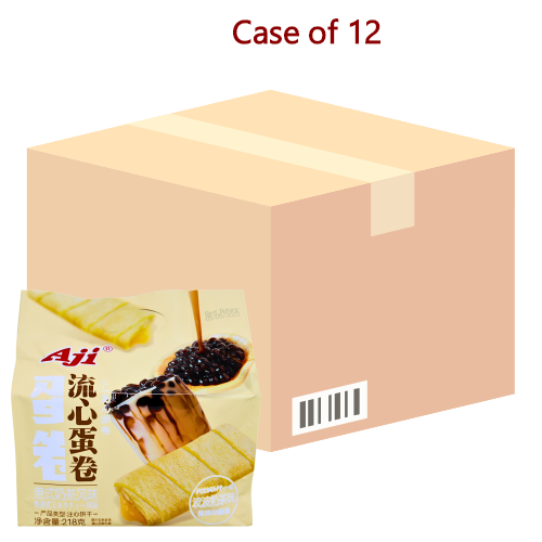 Load image into Gallery viewer, AJI Egg Roll - Milk Tea-AJI流心蛋捲-波波奶茶-218g-BISAJI102-12
