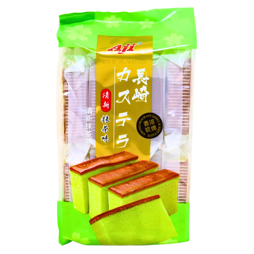 AJI Nagasaki Style Cake (Matcha Flavour)-AJI長崎蛋糕（抹茶味）-330g-SNACAJI105