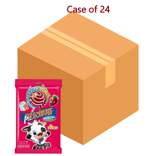 ALP Lollipop Candy - Strawberry & Cream-阿爾卑斯棒棒糖-草莓牛奶味-200g-CANALP101-24