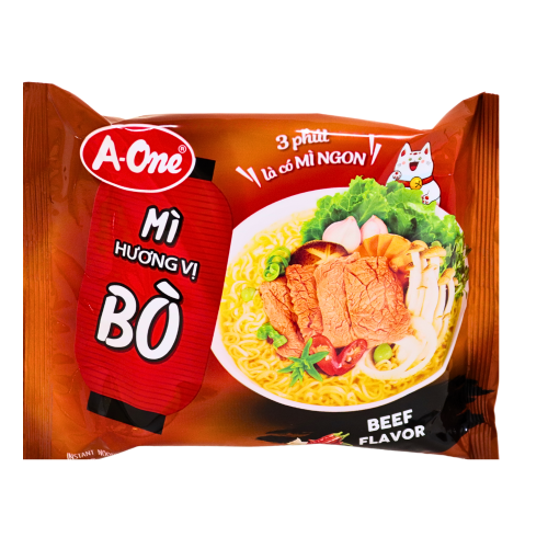 A-One Noodles - Beef-味王牛肉湯麵-85g-INAO121