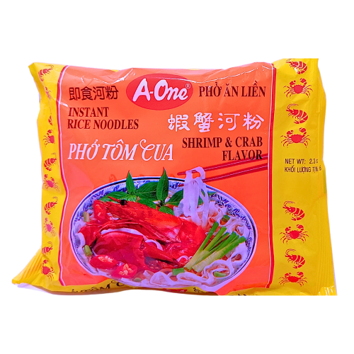 A-One Rice Noodles - Shrimp & Crab-蝦蟹河粉-65g-INAO102